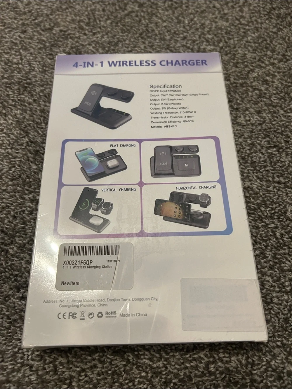 4-IN-1 Wireless Charger Stand - Black and White